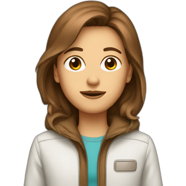 Brown hair long face space jacket emoji