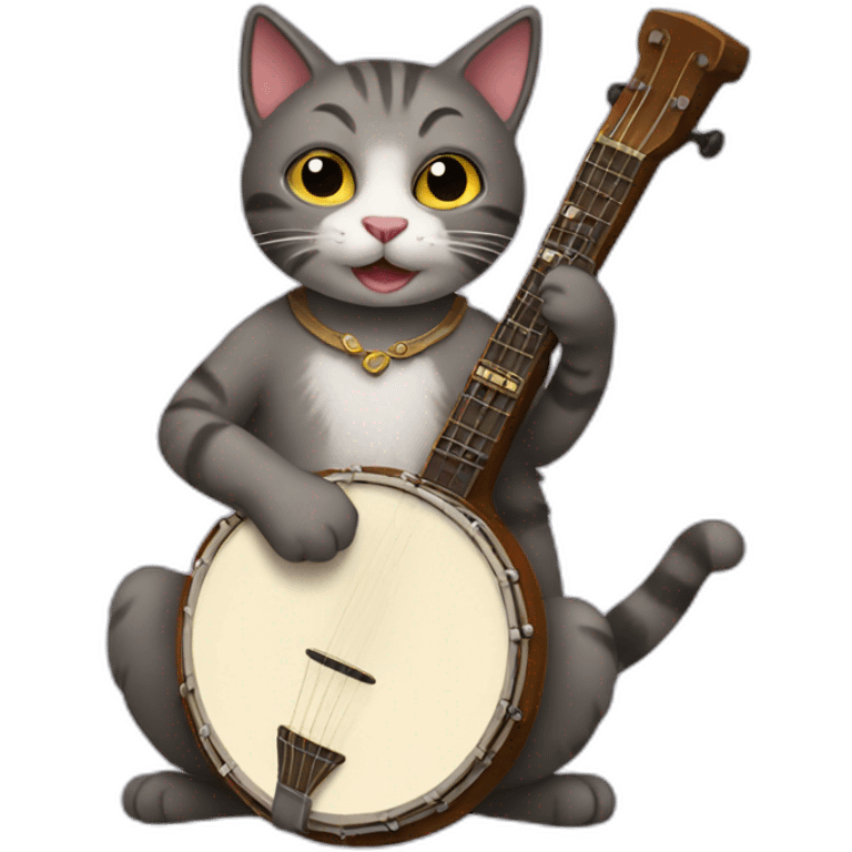 cat playing banjo emoji