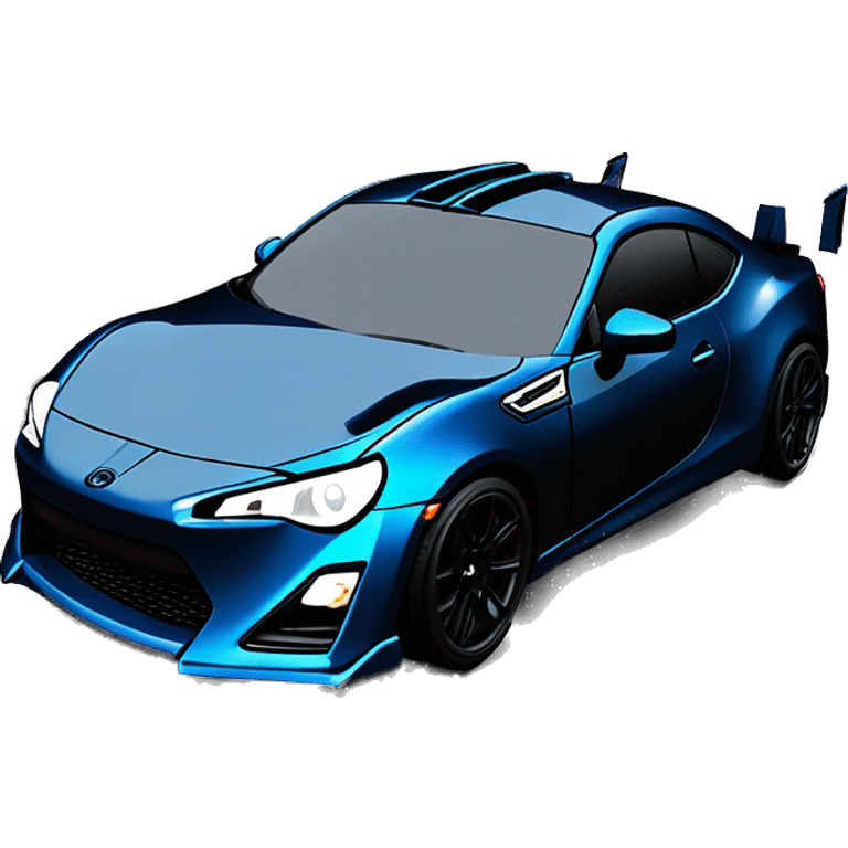 Fr-s Haunted Darth Vader’s dark pearl-blue race car, glowing light saber bumpers wide rear wing silver wheels  emoji