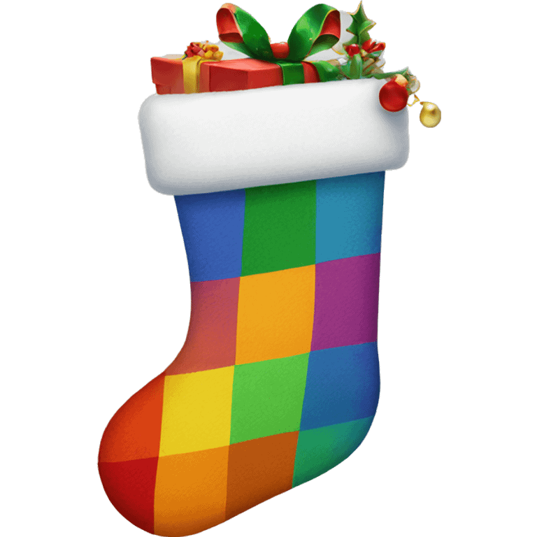 Rainbow Christmas stocking  emoji