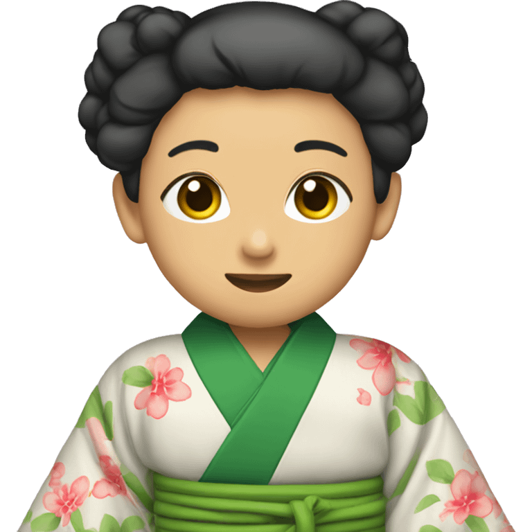 Kimono with green belt emoji