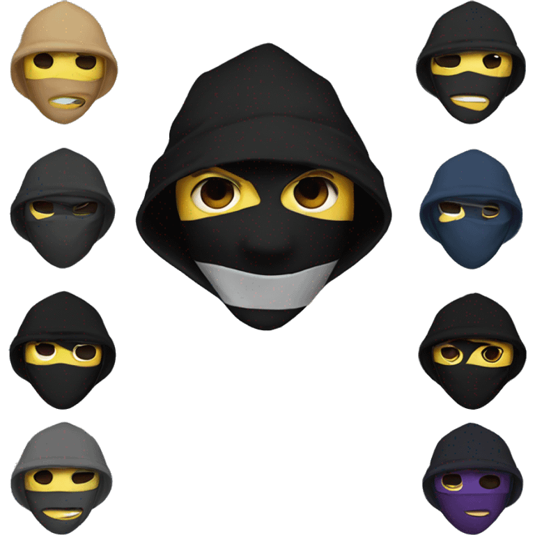 Ninja mask, hoodie emoji