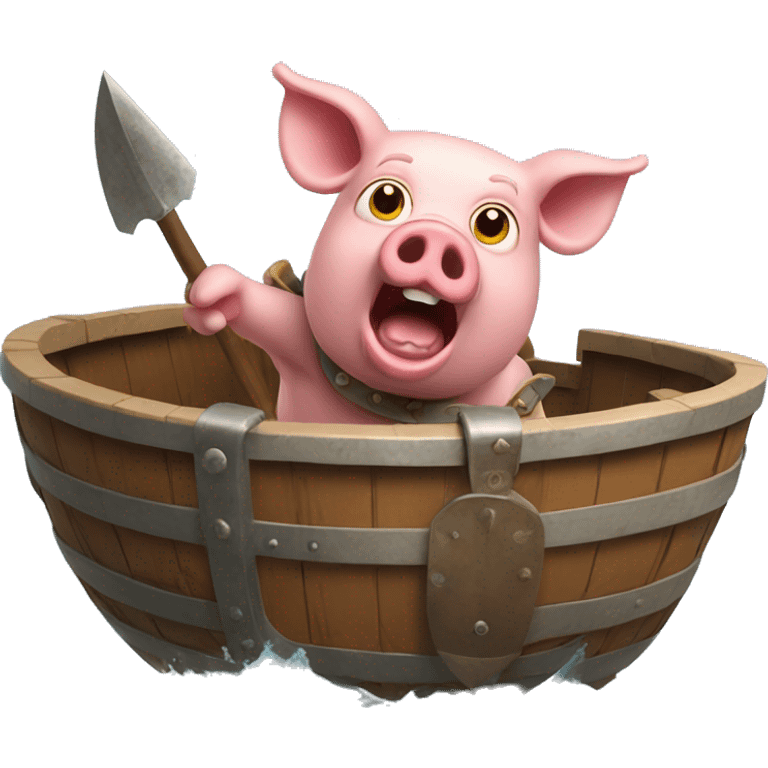 surprised pig gladiator floating emoji