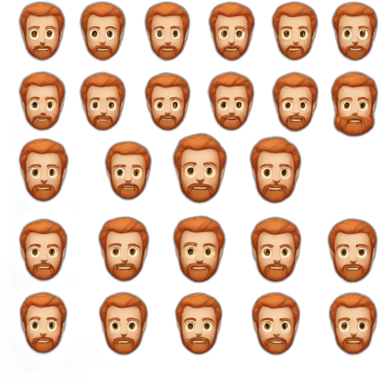 red head beard men with a t-shirt logo figma emoji