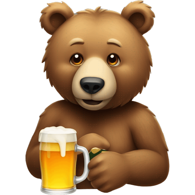 Bear drinking beer emoji