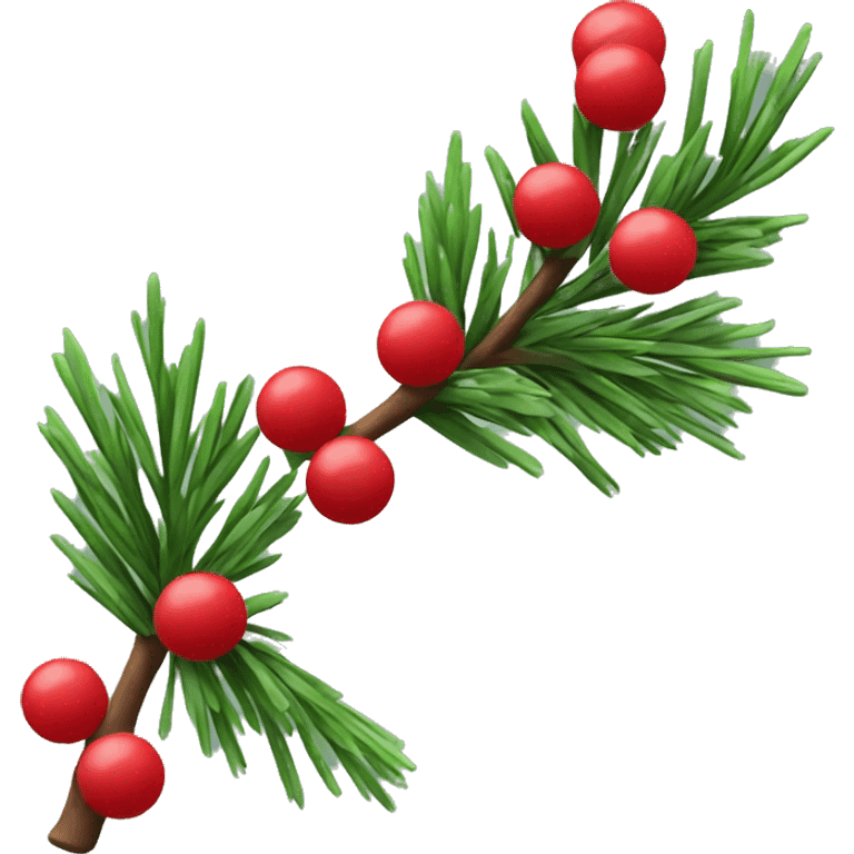 Pine branch with red berries emoji