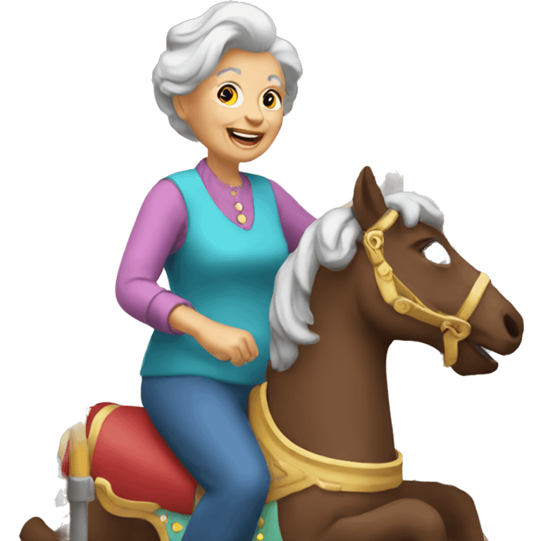 grannies on the carousel emoji