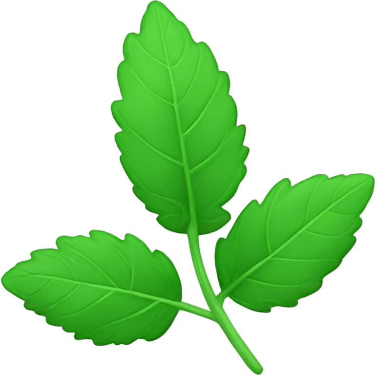 mint leaf simplistic sty emoji