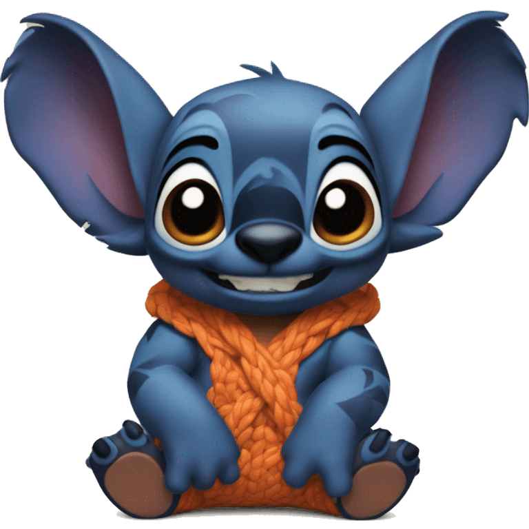 Stitch from lilo and stitch but with black and orange coloring emoji