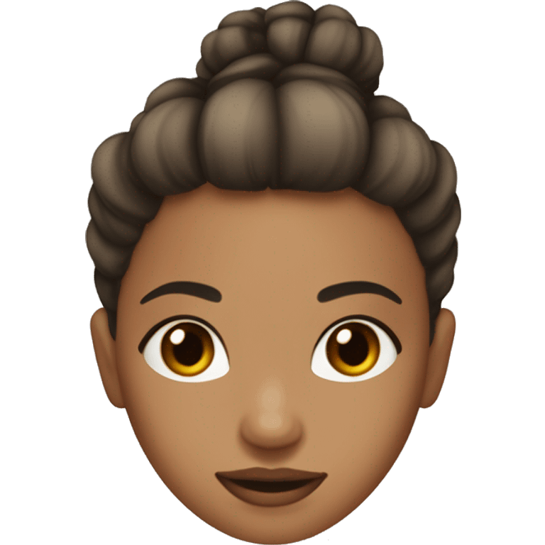  girl with short blonde hair tied into two small, spiky pigtails and dark brown bangs, dark brown eyes and light skintone emoji