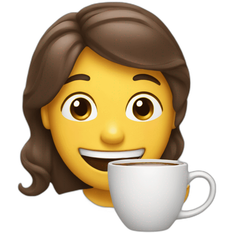 happy to drink coffee emoji