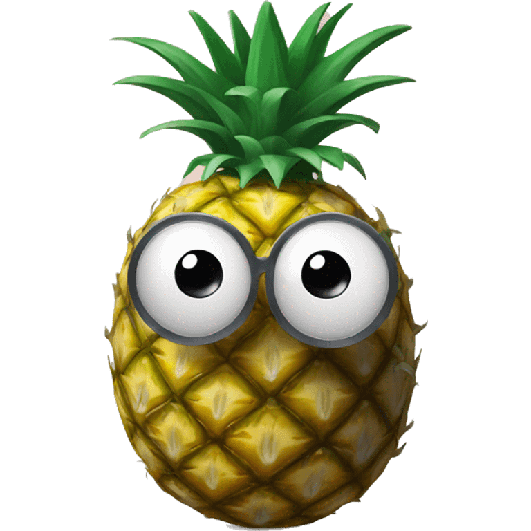 Pineapple with googly eyes emoji