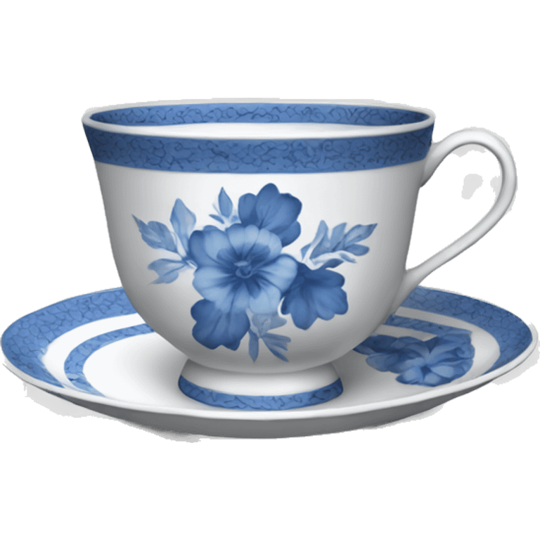 Blue floral china plate and cup  emoji