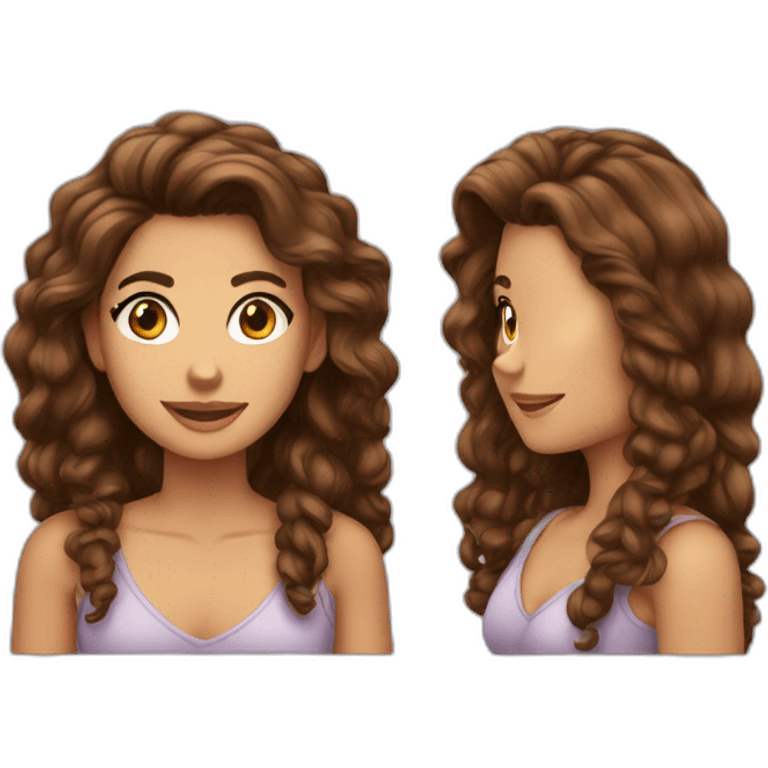 garota de pele clara e cabelo castanho comprido emoji