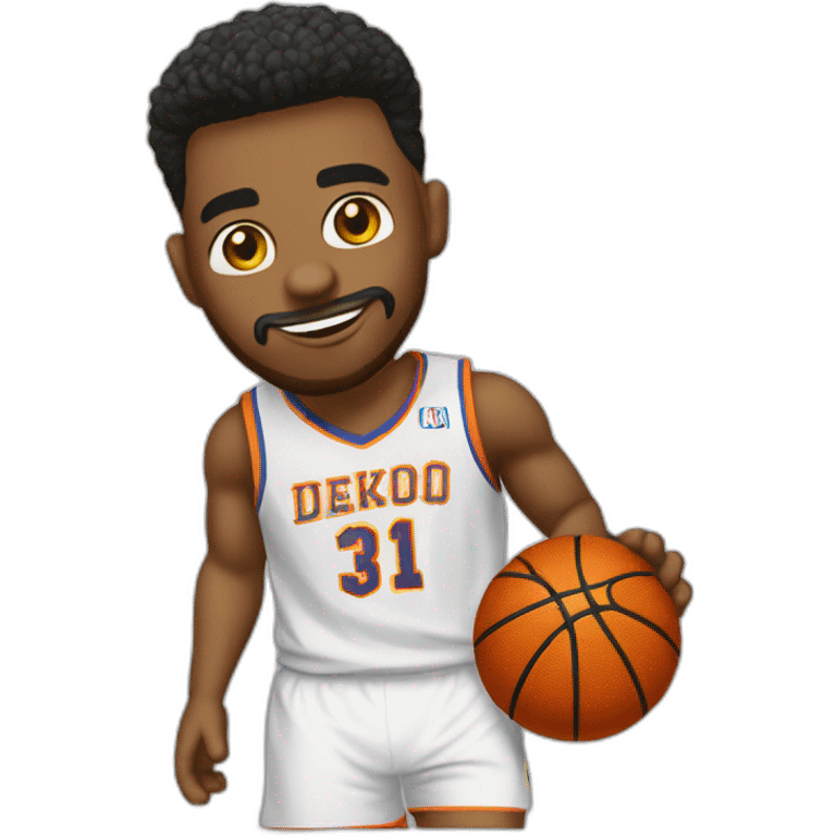 Jugador blanco de basket camiseta con el nombre deARIO emoji