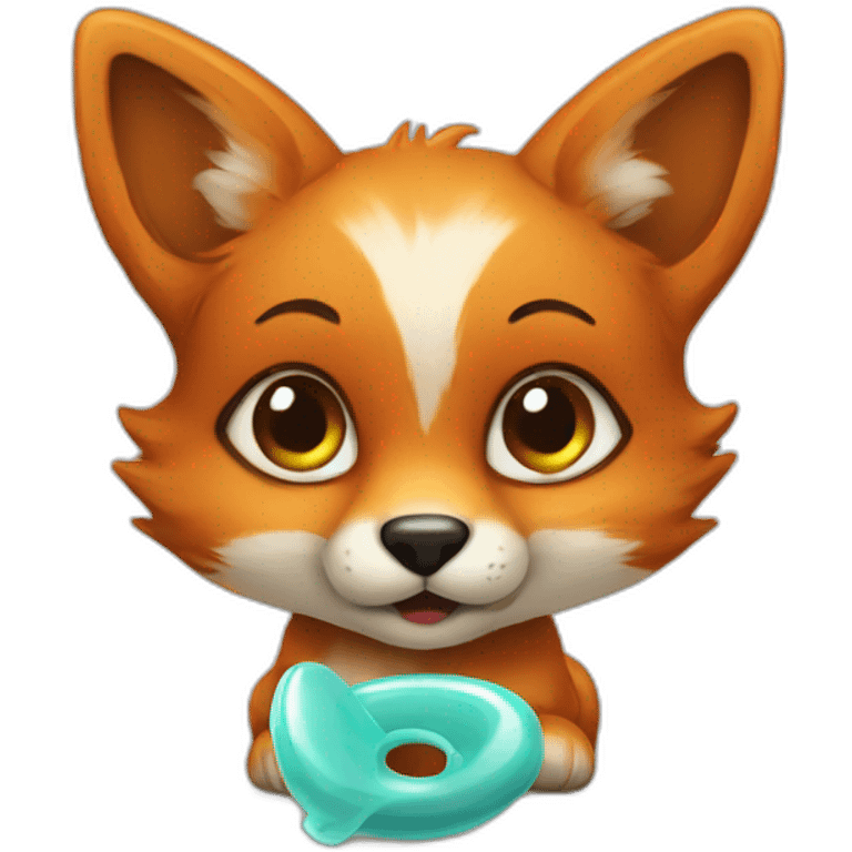 babyfox with pacifier emoji