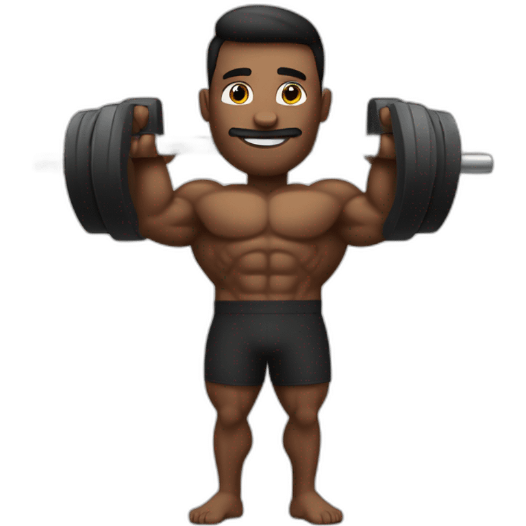 un homme noire musclé en position de fitnesse avec les biceps en l air emoji