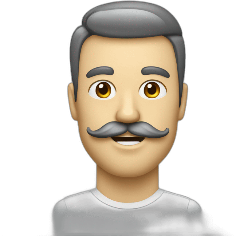 Un homme à la moustache brosse à dent bien carre pas très longue emoji