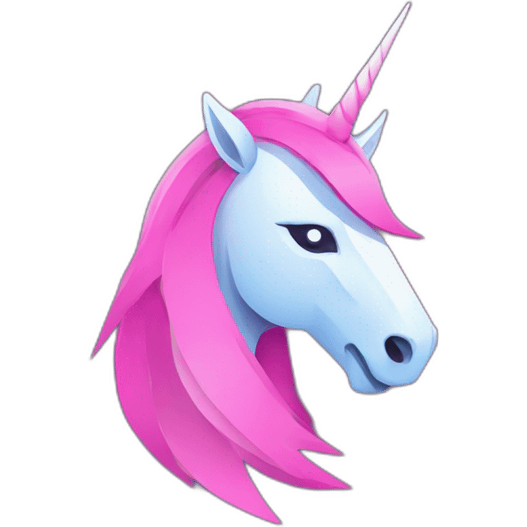 Simple minimalistic Warrior Esport Pink style logo, unicorn, profile view logo, blue background emoji