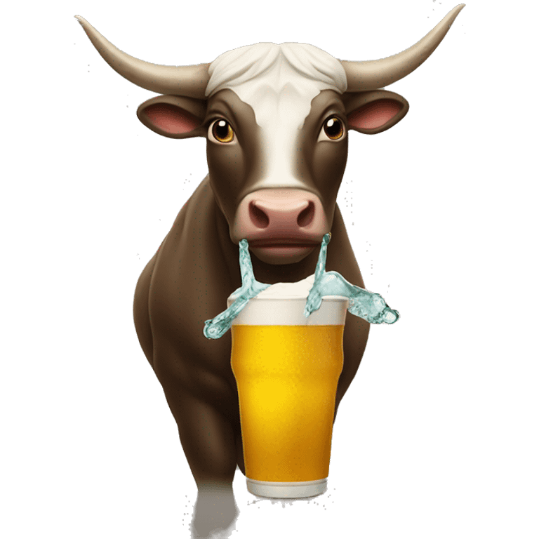 Bull drinking pop emoji