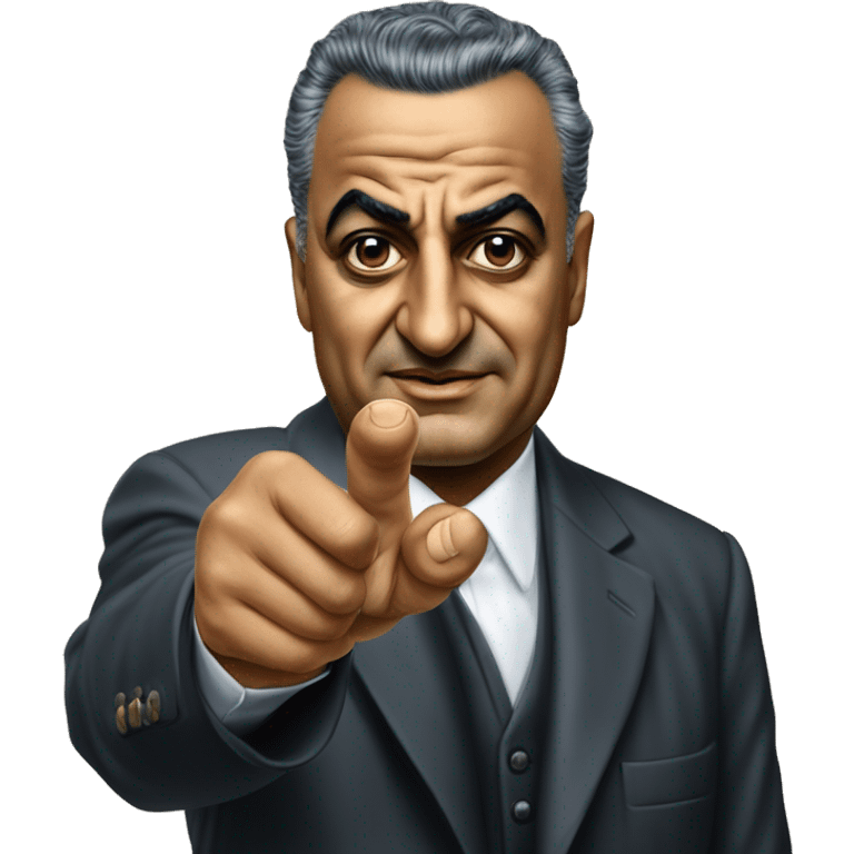 Gamal Abdel Nasser photorealistic points a finger emoji