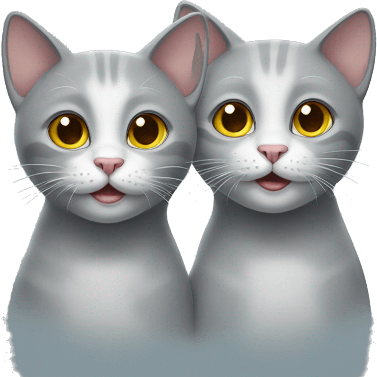 Two grey cats emoji