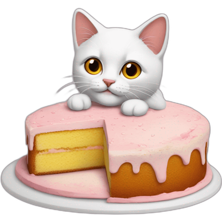 Gâteau sur la tête d'un chat emoji