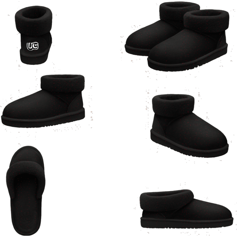 black ugg slippers  emoji