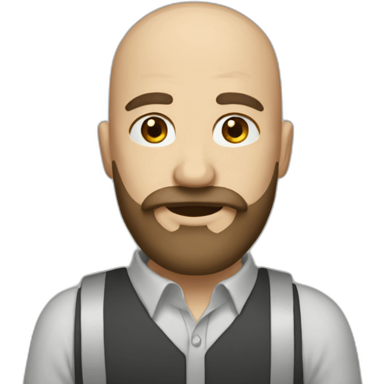 bald man with moustache and long brown beard emoji