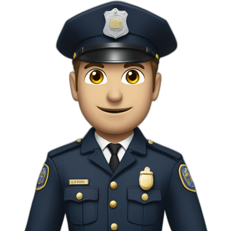 Emanuel macron dans la tenue de policier emoji