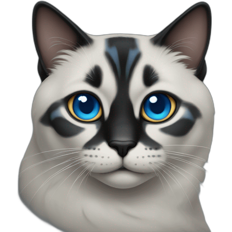 Un gato negro con ojos azules emoji