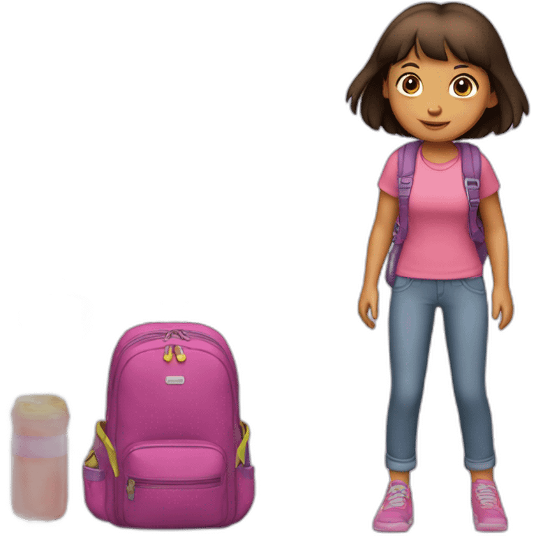 Dora’s backpack for travel with her imaginary friends emoji