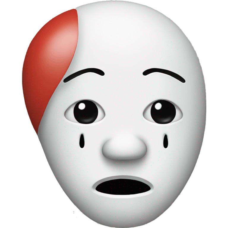 depressed face holding a clown mask  emoji