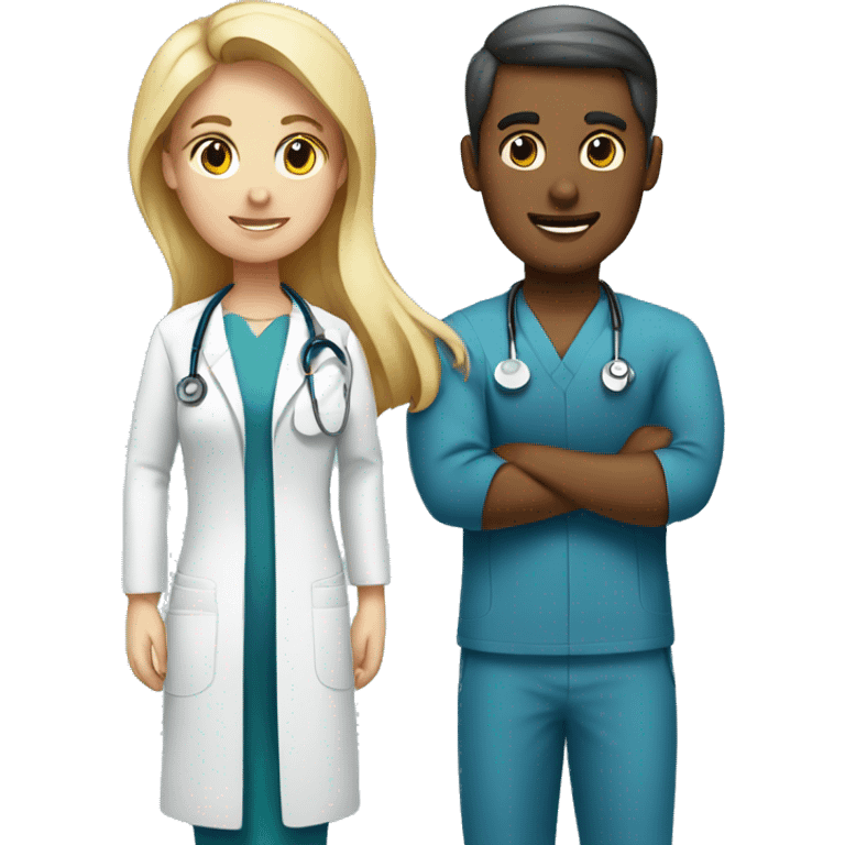 Male Nurse and female doctor emoji