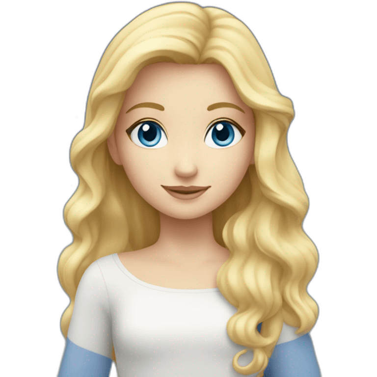 Blonde girl with blue eyes astrology planet ad emoji