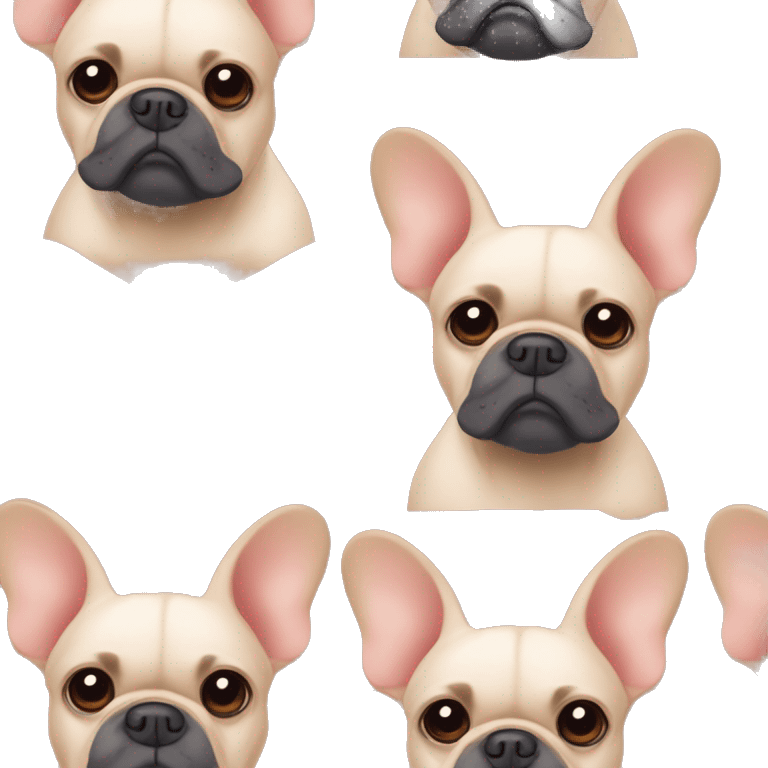 Funny red fawn french bulldog disney style emoji