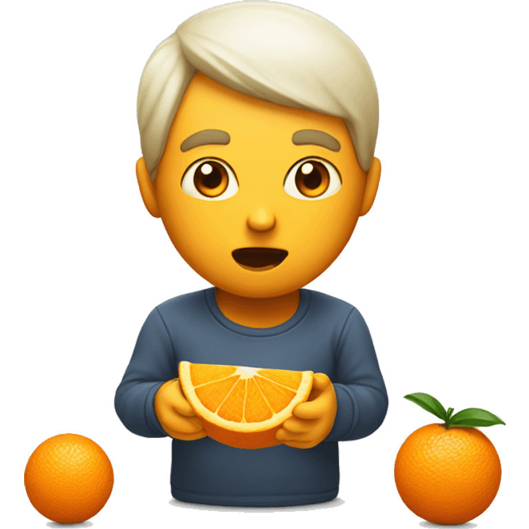 White app eating an orange  emoji