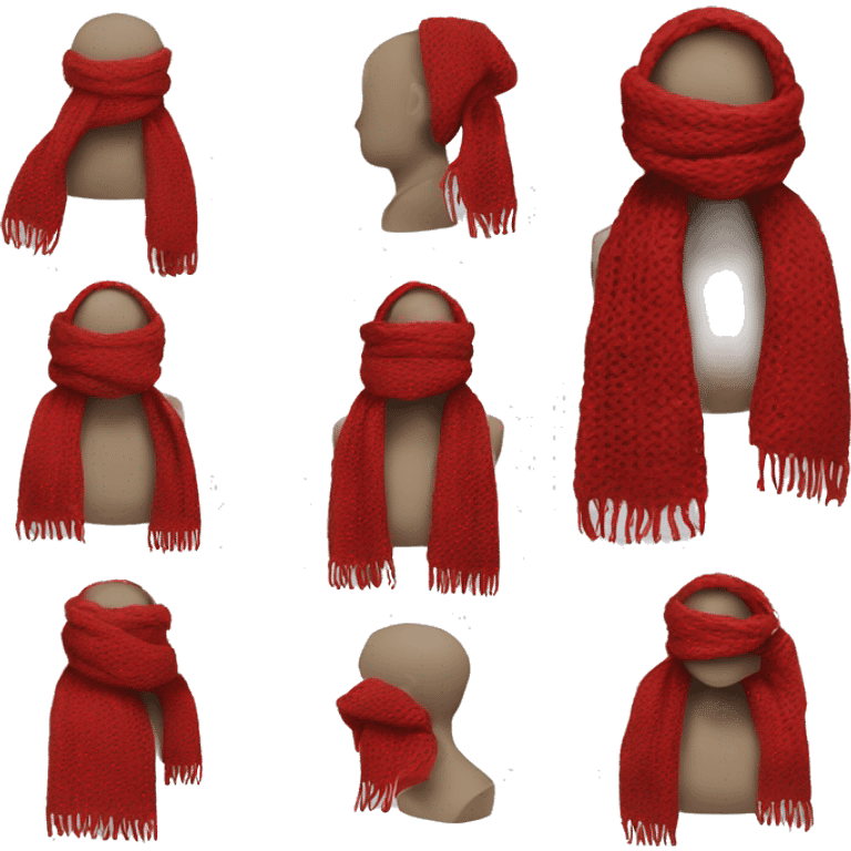 A knitted red scarf  emoji