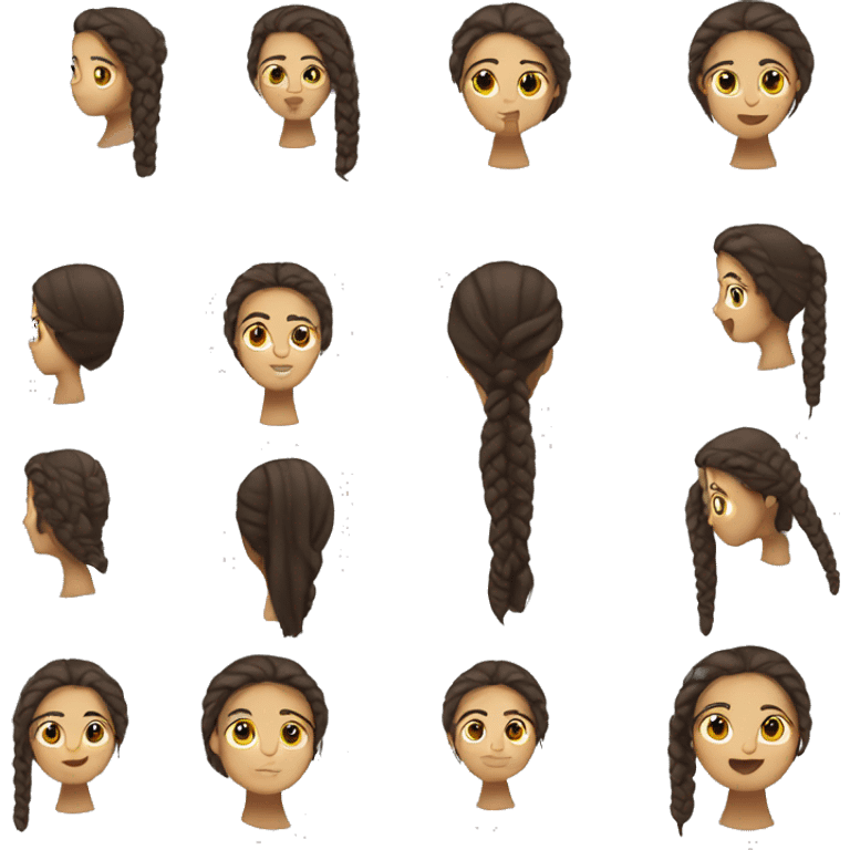 Brunette girl with a hoodie and two braids emoji