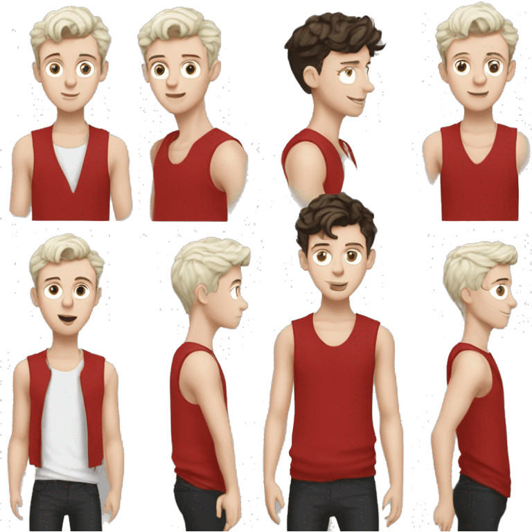 troye Sivan rush red sleeveless shirt  emoji