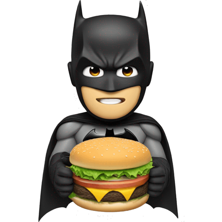 Batman eating burger emoji