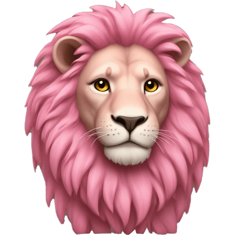 Realistic pink full body lion  emoji