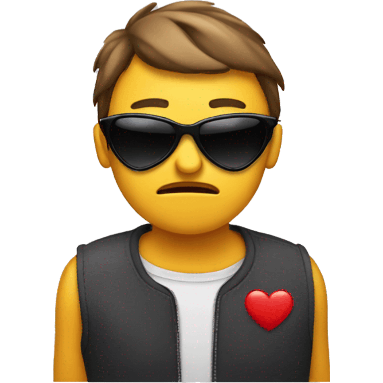 emoji frowning face with heart shaped sunglasses emoji