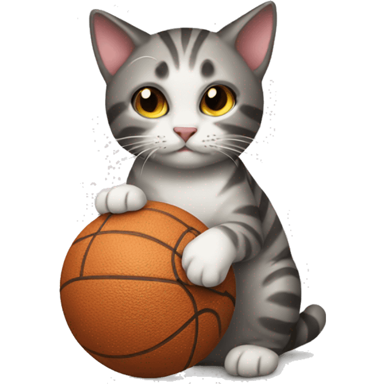 Cat holding a ball emoji