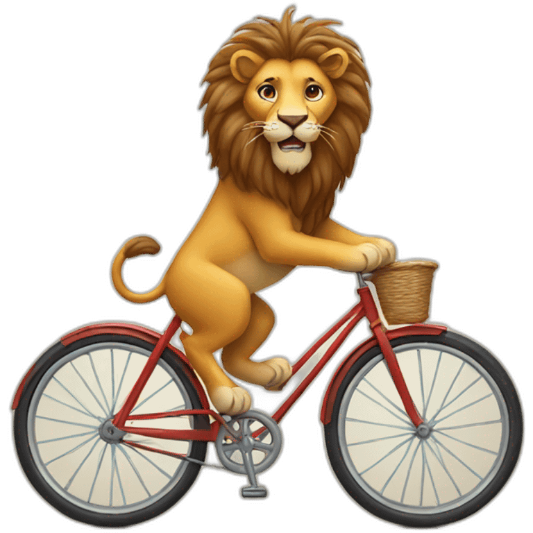 Lion on a bicycle emoji