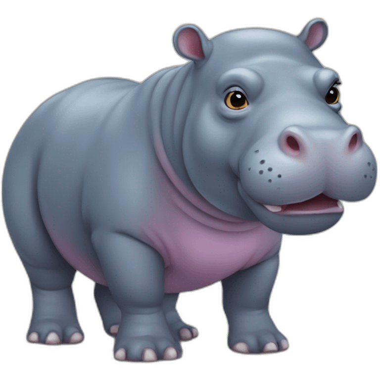 realistic hippo full body emoji