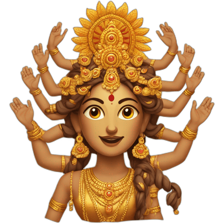 Durga, Indian goddess, 10 arms emoji