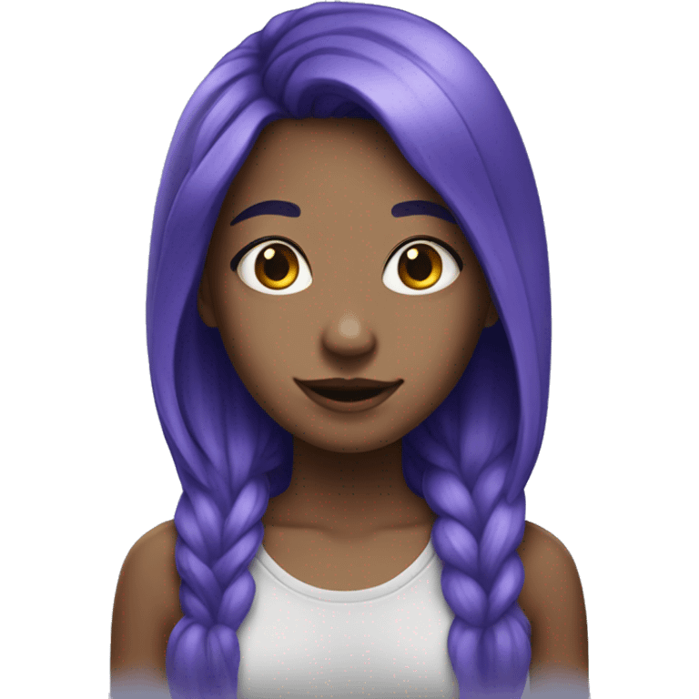 girl with blue and purple hair with noserings emoji