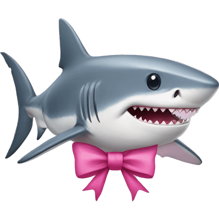 Shark with pink bow emoji