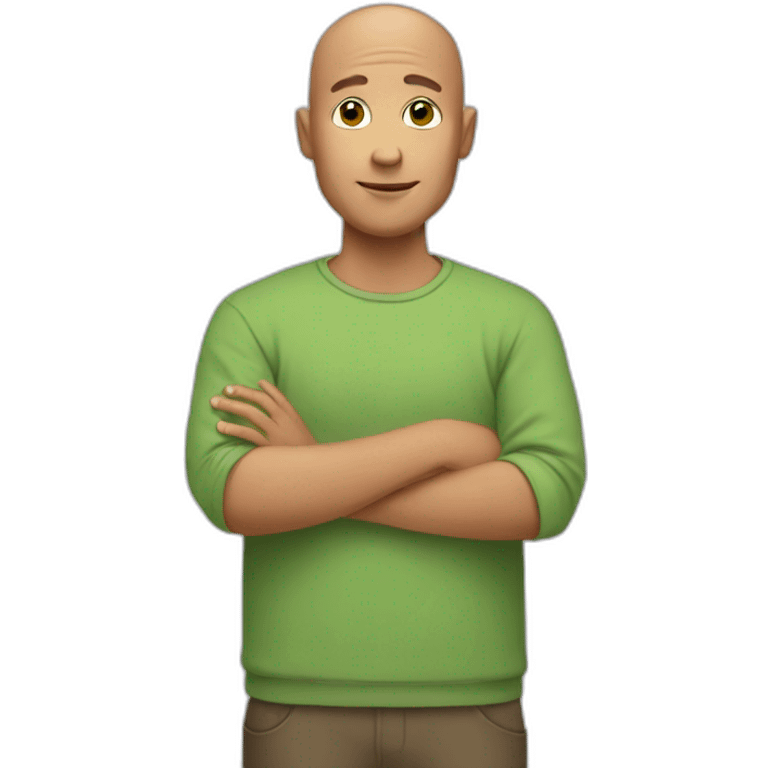 man without hair and turtle body emoji